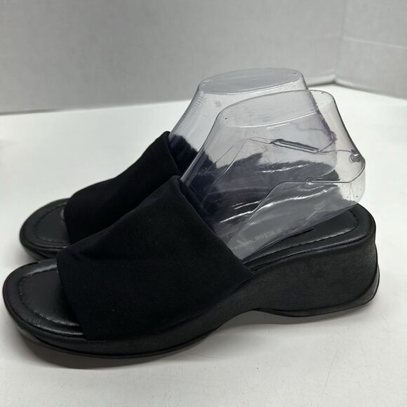 No Boundaries Lizzie Chunky Slip On Chonky Sandals Open Toe Black VTG 90s 8.5 - Picture 3 of 11